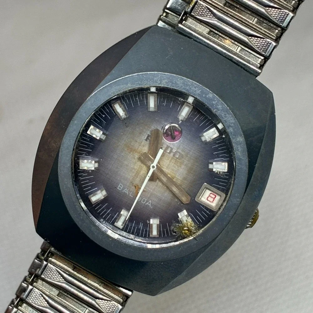 Vintage Rado Balboa V Automatic Watch K680773 Tungsten Carbide Date Mens-RUNNING
